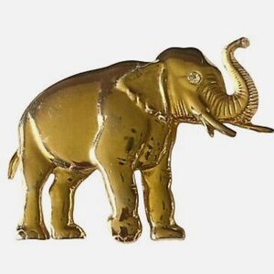 Rare Vintage Park Lane Gold Crystal Eye Elephant Animal Brooch